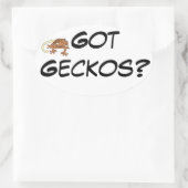 Geckos w met Gecko Afbeelding Ovale Sticker (Tas)