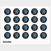 Geclassificeerd tot 9 verjaardag videospel Llama P Ronde Sticker (Vel)