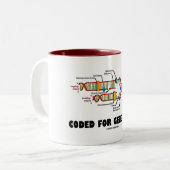 Gecodeerd voor genealogie (DNA-replicatie) Tweekleurige Koffiemok (Voorkant links)