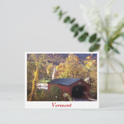 Gecodeerde brug en Common West Arlington, Vermont Briefkaart (Staand voorkant)