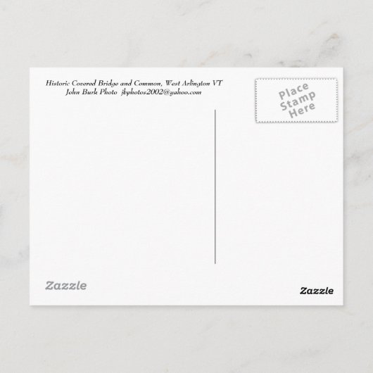 Gecodeerde brug en Common West Arlington, Vermont Briefkaart (Achterkant)