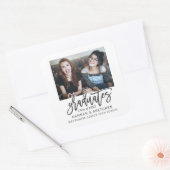 Gecombineerd Afstuderen met foto Vierkante Sticker (Envelop)