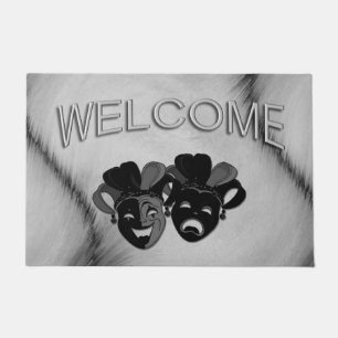 Gecombineerde en tragische theater jester maskers deurmat