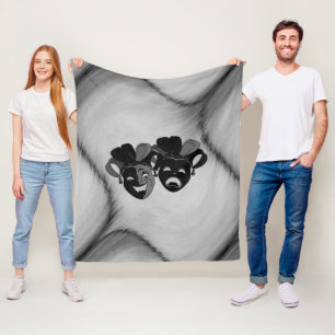 Gecombineerde en tragische theater jester maskers fleece deken