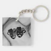 Gecombineerde en tragische theater jester maskers  sleutelhanger (Achterkant)
