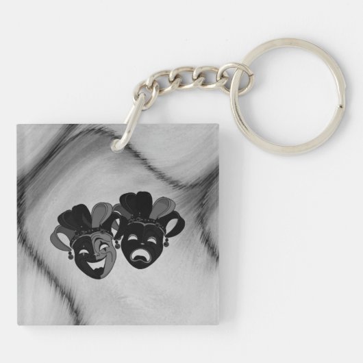 Gecombineerde en tragische theater jester maskers  sleutelhanger (Achterkant)