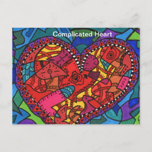 Gecompliceerd hart briefkaart