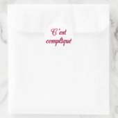 Gecompliceerd Ronde Sticker (Tas)