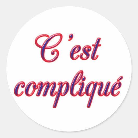 Gecompliceerd Ronde Sticker (Voorkant)