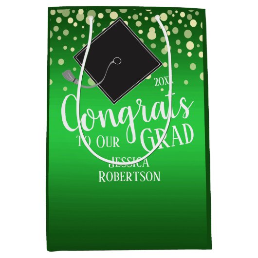 Geconcentreerd Afstuderen Klasse van 2021 Groen Medium Cadeauzakje (Voorkant)