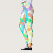 Geconcentreerd gele blauwe rode Abstracte kunstsch Leggings (Links)