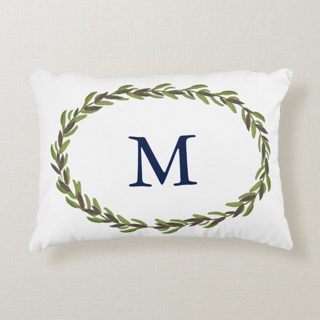 Gecongrammeerde bladeren, geverfd accent kussen (Voorkant)