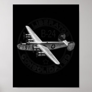 Geconsolideerde B-24 Liberator WW2 Amerikaanse mil Poster