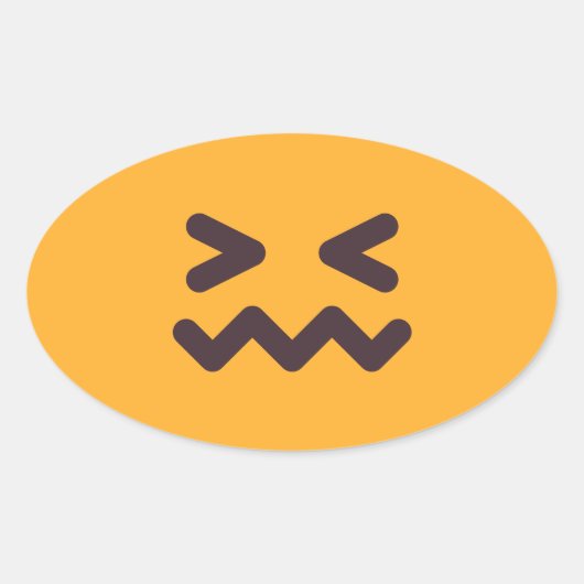 Geconsolideerde Face Cute Schattige Emoji Custom C Ovale Sticker (Voorkant)
