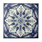Geconstrueerd Great Blue Wave Mandala Ceramic Tile Tegeltje (Voorkant)