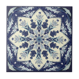 Geconstrueerd Great Blue Wave Mandala Ceramic Tile Tegeltje