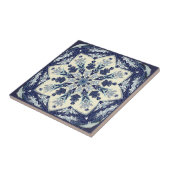 Geconstrueerd Great Blue Wave Mandala Ceramic Tile Tegeltje (Zijkant)