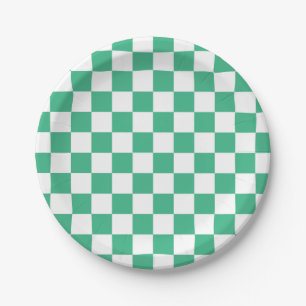 Gecontroleerd Aqua Green en White Papieren Bordje