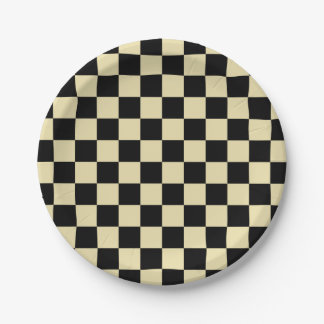 Gecontroleerd beige en zwart papieren bordje