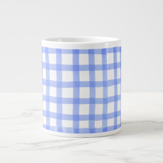"Gecontroleerd blauw en wit" Grote Mok Jumbo-Mok (Voorkant)