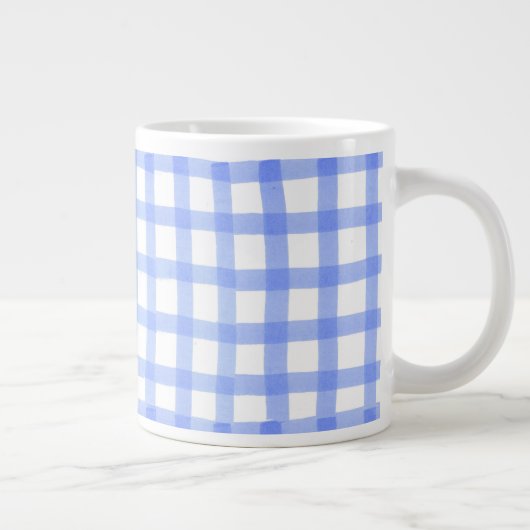 "Gecontroleerd blauw en wit" Grote Mok Jumbo-Mok (Rechts)