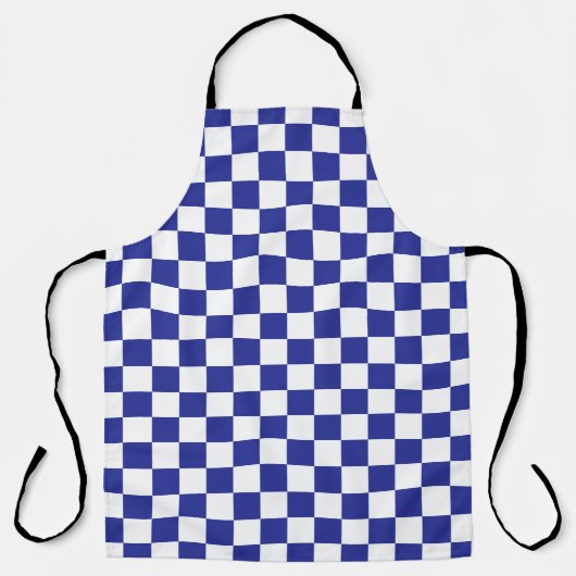 Gecontroleerd blauw en wit schort (Voorkant)