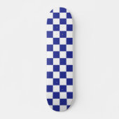 Gecontroleerd blauw en wit skateboard (Voorkant)