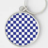 Gecontroleerd blauw en wit sleutelhanger (Voorkant)