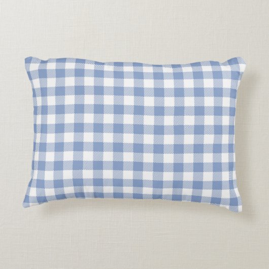 Gecontroleerd Blauw Gingham Classic patroon Accent Kussen (Achterkant)