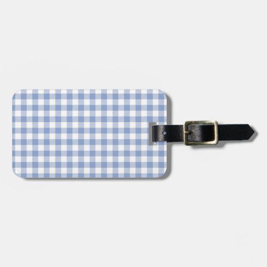 Gecontroleerd Blauw Gingham Classic patroon Bagagelabel (Voorkant horizontaal)