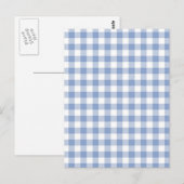 Gecontroleerd Blauw Gingham Classic patroon Briefkaart (Voorkant / Achterkant)