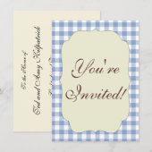 Gecontroleerd Blauw Gingham Classic patroon Kaart (Voorkant / Achterkant)