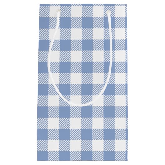 Gecontroleerd Blauw Gingham Classic patroon Klein Cadeauzakje (Voorkant)