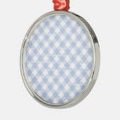 Gecontroleerd Blauw Gingham Classic patroon Metalen Ornament (Links)