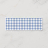 Gecontroleerd Blauw Gingham Classic patroon Mini Visitekaartje (Achterkant)