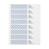 Gecontroleerd Blauw Gingham Classic patroon Omwikkelbaar Adreslabel (Vel)