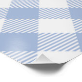 Gecontroleerd Blauw Gingham Classic patroon Perfect Poster (Hoek)