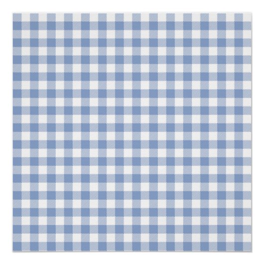 Gecontroleerd Blauw Gingham Classic patroon Perfect Poster (Voorkant)