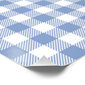 Gecontroleerd Blauw Gingham Classic patroon Perfect Poster (Hoek)