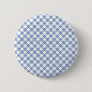 Gecontroleerd Blauw Gingham Classic patroon Ronde Button 5,7 Cm