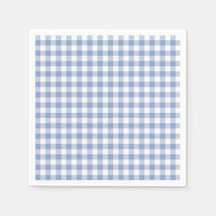 Gecontroleerd Blauw Gingham Classic patroon Servetten