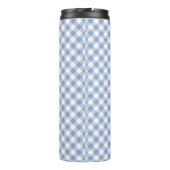 Gecontroleerd Blauw Gingham Classic patroon Thermosbeker (Achterkant)