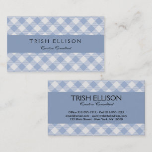 Gecontroleerd Blauw Gingham Classic patroon Visitekaartje