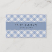 Gecontroleerd Blauw Gingham Classic patroon Visitekaartje (Voorkant)