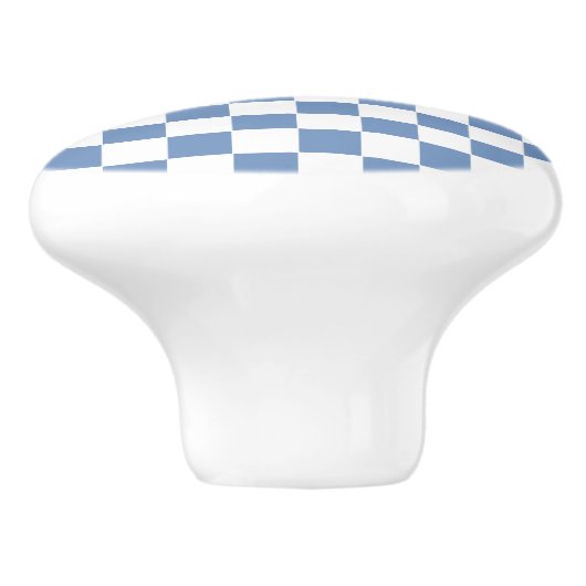 Gecontroleerd blauw/grijs en wit keramische knop (Zijkant)