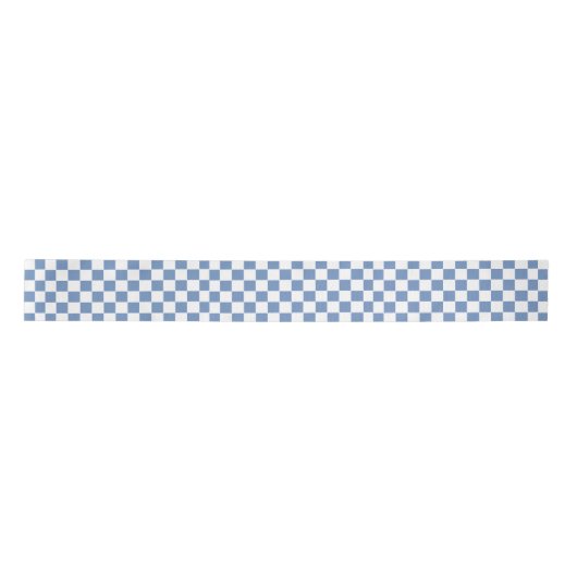 Gecontroleerd blauw/grijs en wit lint (Voorkant)
