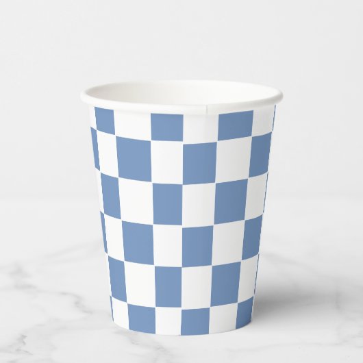 Gecontroleerd blauw/grijs en wit papieren bekers (Rechts)