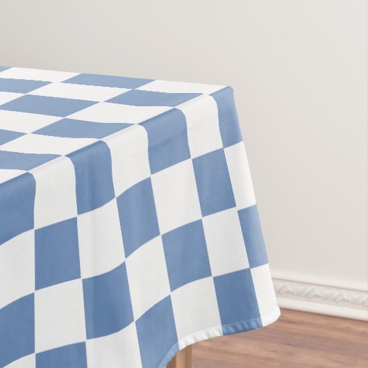Gecontroleerd blauw/grijs en wit tafelkleed (Voorbeeld)