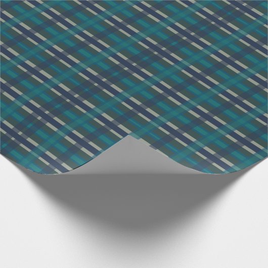 Gecontroleerd blauw groen Paars en turquoise Cadeaupapier (Hoek)