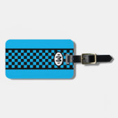 Gecontroleerd blauw Monogram Bagagelabel (Voorkant horizontaal)